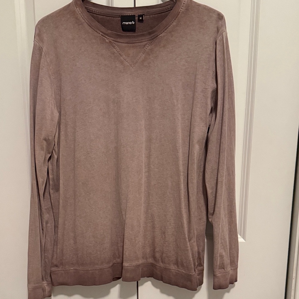Mono B Light Purple Mineral Wash  Long Sleeve Lightweight Sweatshirt
